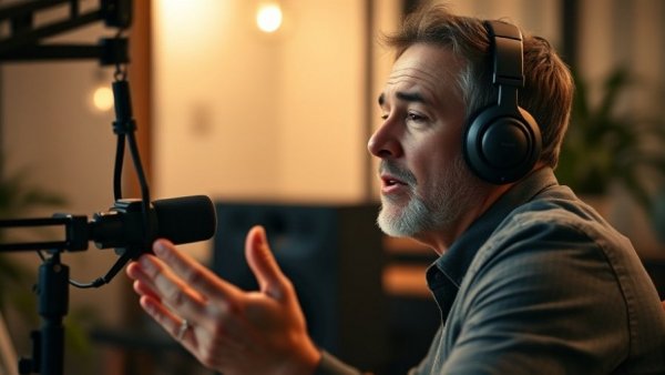 Mature man in a studio discussing how to stop procrastination.