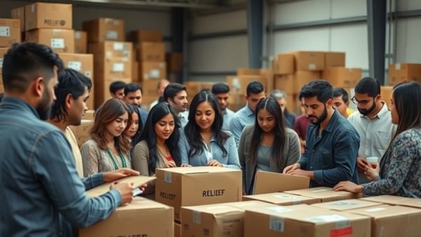 Relief team reviewing supplies for Hurricane Melissa recovery in Jamaica.