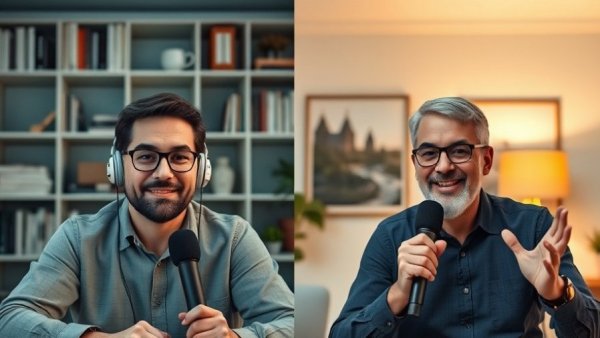 Two men discussing strategies for investors on a video call.