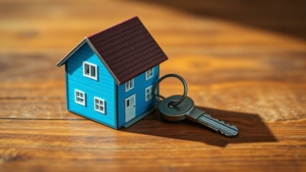 Miniature house with key symbolizing payment intelligence in mortgage lending.