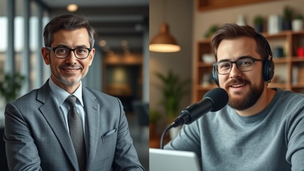 Two men discussing affordable housing incentives on video call.