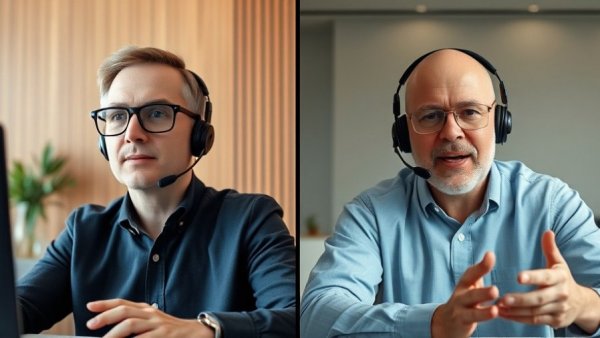 Professionals discussing real estate investment insights on a video call.