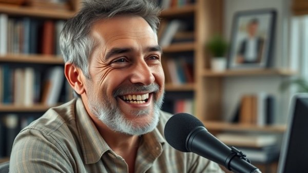 Investor Trust Building through Storytelling with a man talking into a microphone.