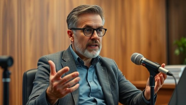 Middle-aged man discussing crypto tax strategies in an office.