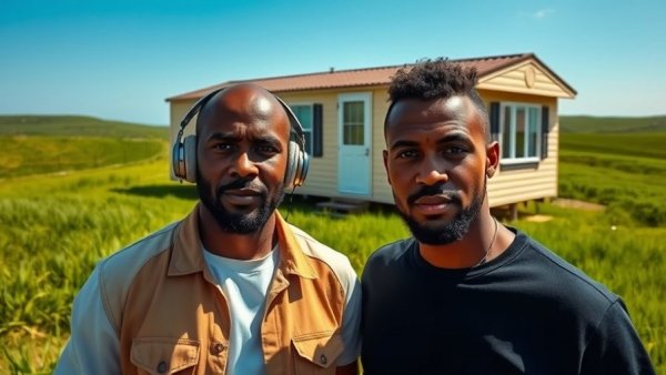 Investing in Mobile Homes on Land: Two men with a mobile home.