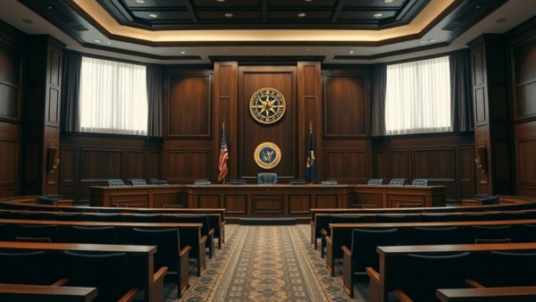 NWMLS Compass lawsuit image with logos in a courtroom setting