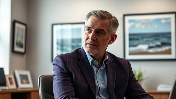 Businessman in office contemplating healthcare job trends.