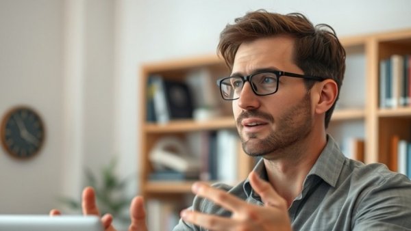Man sharing investment lessons 2025 in a cozy room.