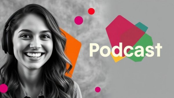 Podcast banner featuring a young woman promoting real estate business strategies.