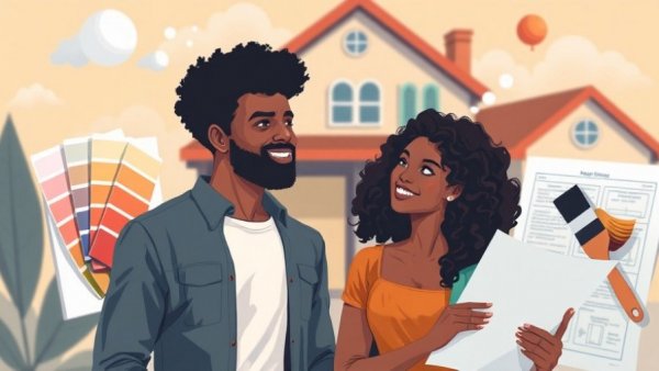 2026 homebuyer trends illustrated with thoughtful couple considering renovation.