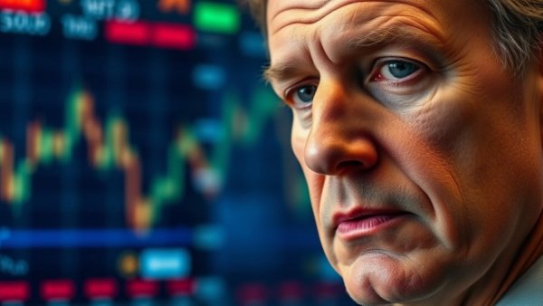 Man discusses The Fed's rate cut with financial news backdrop.