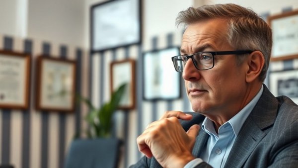 Middle-aged man discussing Solo 401(k) tax credit in office setting.