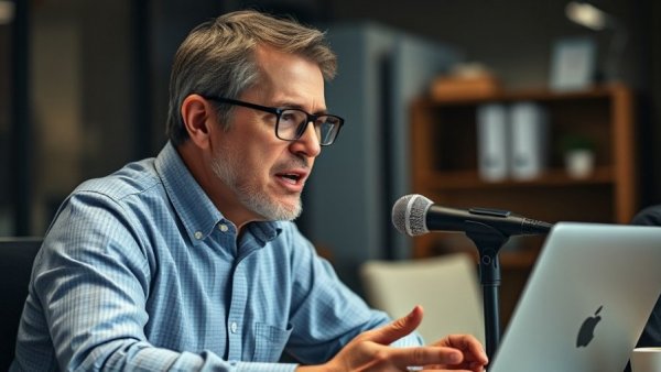 Middle-aged man discussing structuring a lending deal in an office setting.