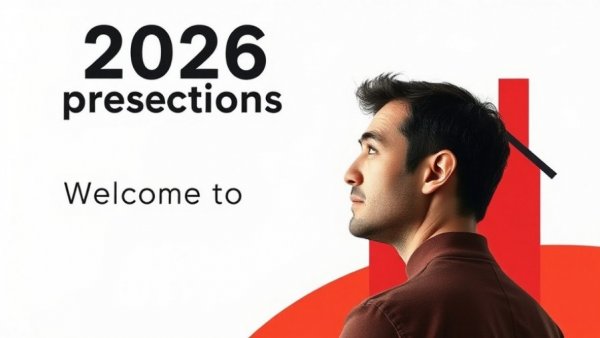 2026 Housing Market Predictions poster with man and house graphic.