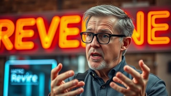 Middle-aged man discussing two lenses of growth with animated gestures.