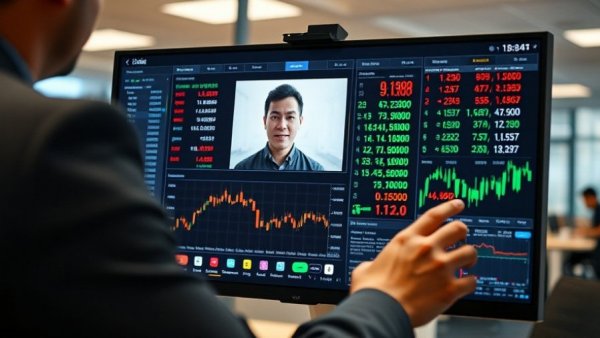 AI underwriting real estate insights in a financial data presentation with video call overlay.