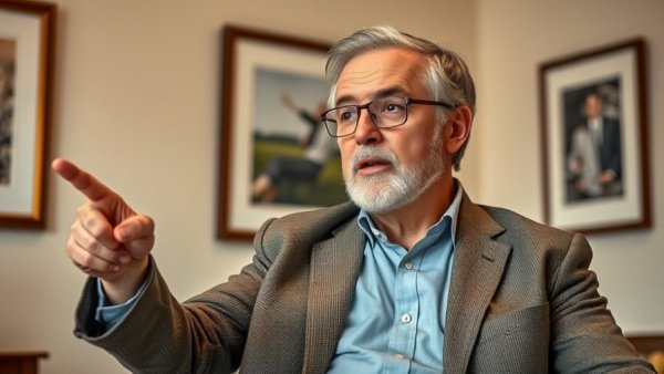 Middle-aged man explaining S-Corp income splitting for tax savings.