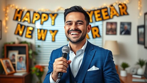 Joyful man in decorated office discussing Commercial Real Estate in 2026.
