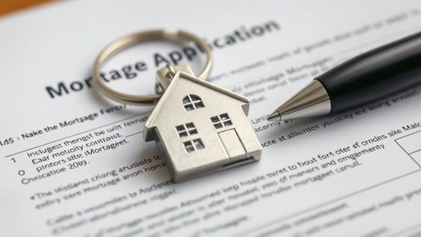 House keychain on mortgage form, indicating a surge in applications.