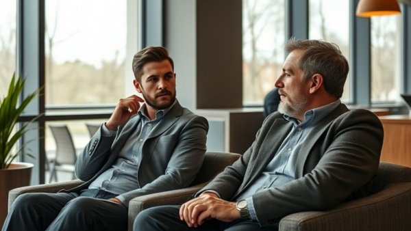 Discussion on real estate trends and innovations in a modern lounge.