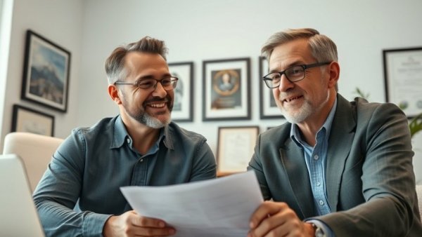 Two men discussing real estate deals in virtual meeting.