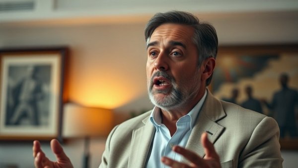 Achieving goals discussion with a speaker in a warm setting.