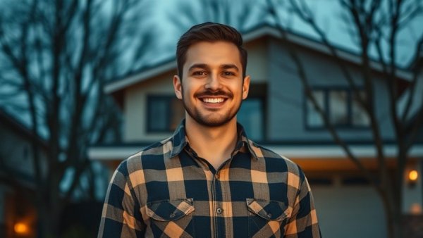 Scott Trench Absorption Phase in Real Estate: Real estate professional smiling in front of a suburban house.