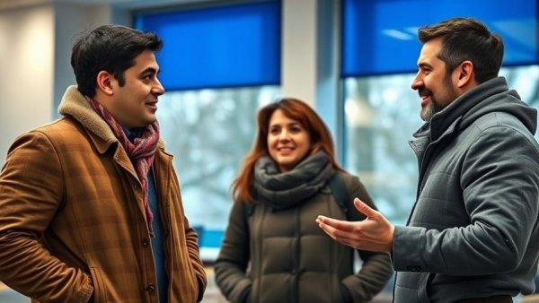 New York is not for everyone - lively discussion indoors in winter wear.