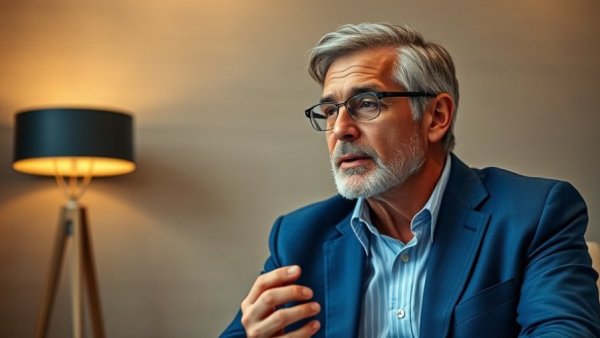 Mature man discussing education tax write offs in an office.