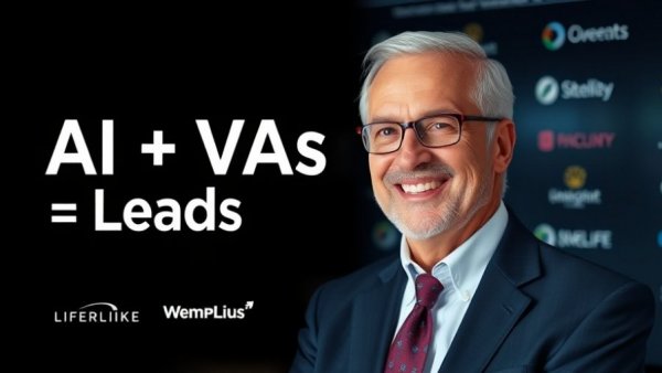 Banner promoting Virtual Assistants and AI in Real Estate with smiling man.