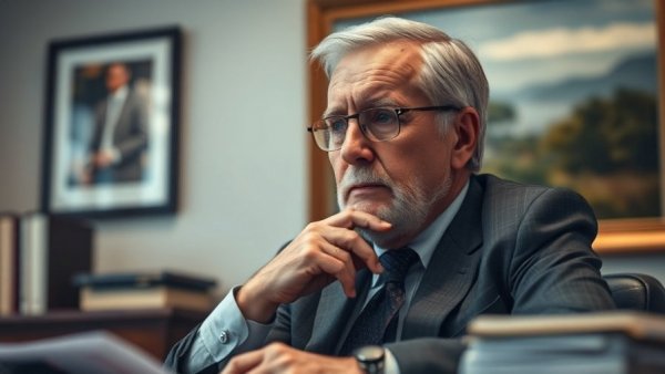 Distinguished older man discussing how to save money by paying your kids in an office.