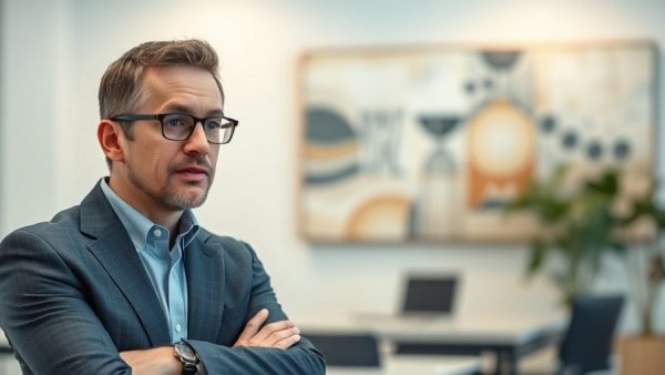 Confident man explaining LLC protection, office setting.