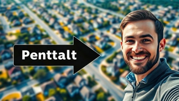 Vibrant real estate investment graphic highlighting retire early with rental properties.