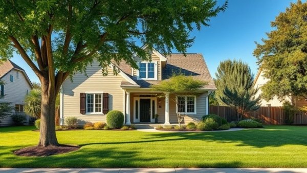 Off-market real estate: Charming suburban house with lush lawn.