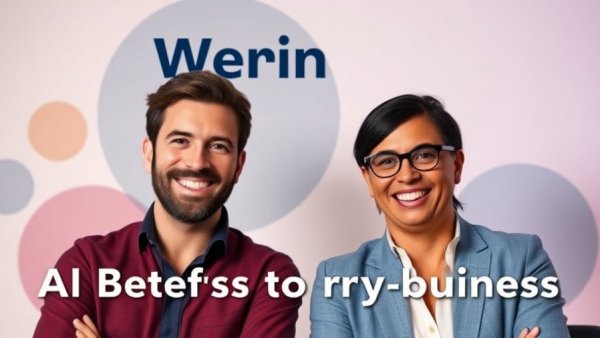 Webinar on AI Tools for Business Improvement with smiling presenters.