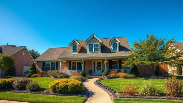 Suburban house to boost your home's curb appeal with lush garden.