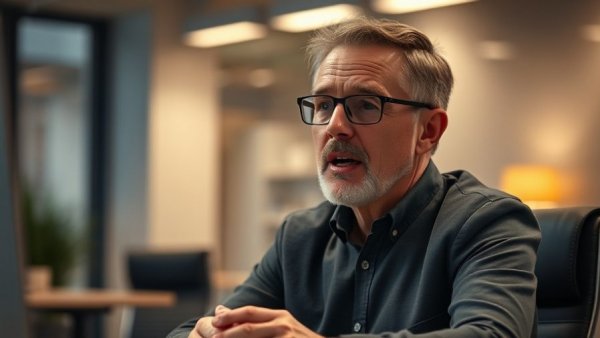 Middle-aged man discussing LLC compliance legal protection in office.