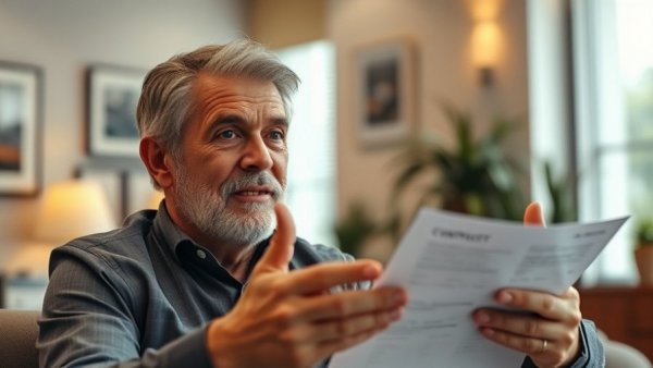 Sign service agreement video with man discussing contracts.