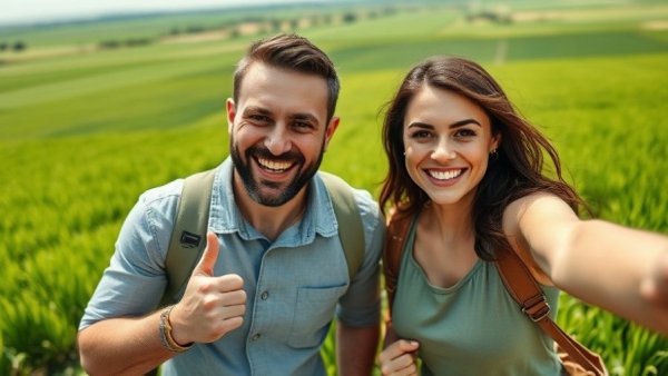 Dynamic land investing strategies with two individuals and marked landscape.