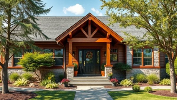 Charming suburban house entrance ideal for those pre-approved for a mortgage.