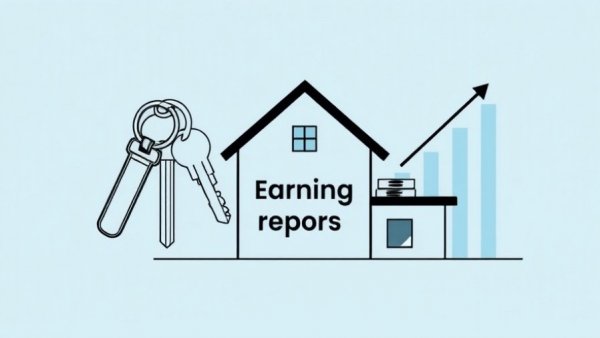 Q4 2025 earnings mortgage real estate infographic with house, keys, cash.