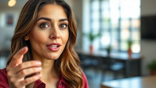 Video marketing strategies for realtors - woman sharing tips indoors.