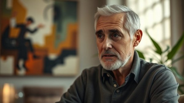 Thoughtful man discussing Health Savings Account benefits, indoor setting.