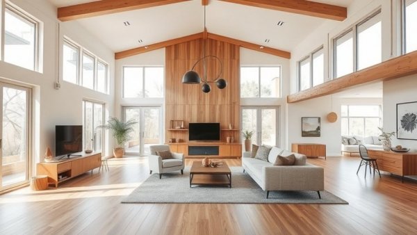 Open living room with modern decor and natural lighting for easy home updates.