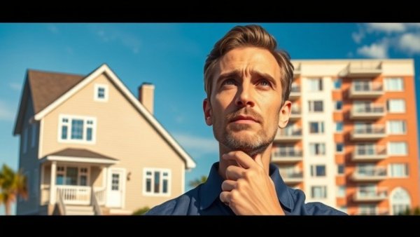 Man deciding between single-family and multifamily homes, best first rental property.