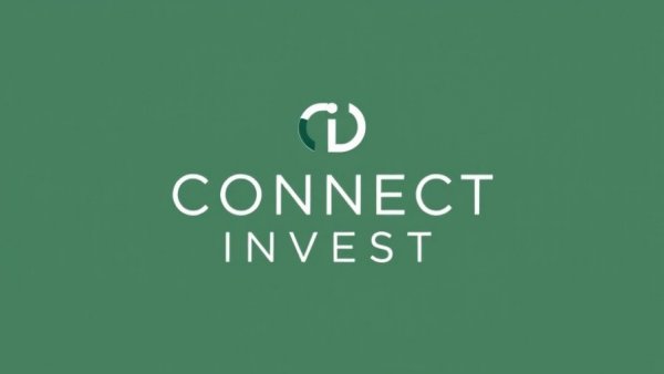 Minimalistic Connect Invest logo design showcasing connectivity.