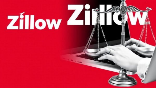 Zillow RESPA lawsuit dismissal concept with laptop and scales of justice.