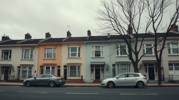 Urban houses with parked cars illustrating temporary moratorium on evictions for deed theft victims