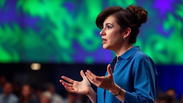 Confident speaker on stage discussing economic trends, February 27, 2026.