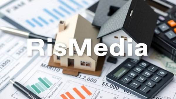 Community banks mortgage market concept with calculator and model house.